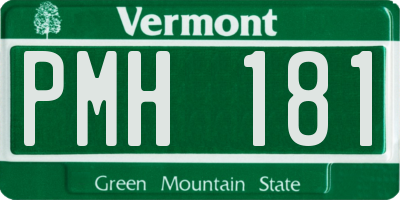 VT license plate PMH181