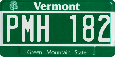 VT license plate PMH182