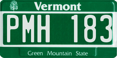 VT license plate PMH183