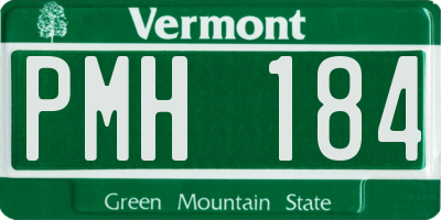 VT license plate PMH184