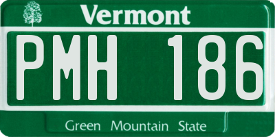VT license plate PMH186