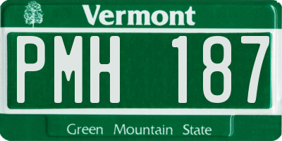 VT license plate PMH187