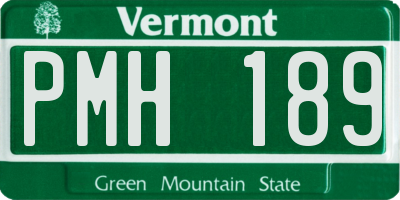 VT license plate PMH189