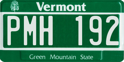 VT license plate PMH192