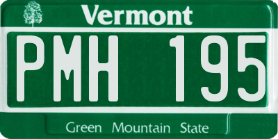 VT license plate PMH195
