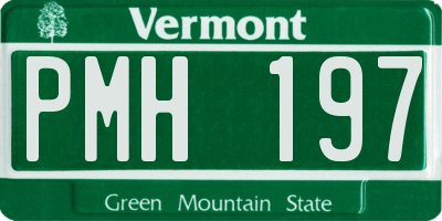 VT license plate PMH197
