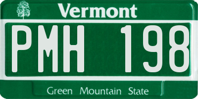 VT license plate PMH198