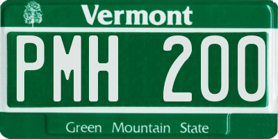 VT license plate PMH200