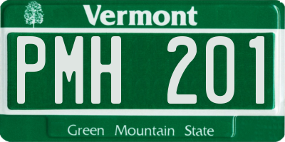 VT license plate PMH201