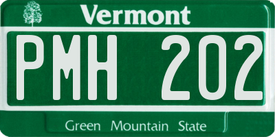 VT license plate PMH202