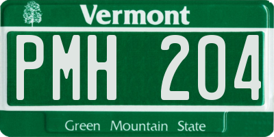 VT license plate PMH204