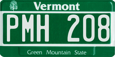 VT license plate PMH208