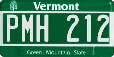 VT license plate PMH212