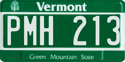 VT license plate PMH213