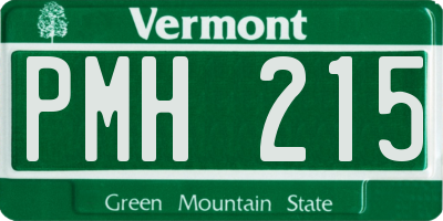 VT license plate PMH215