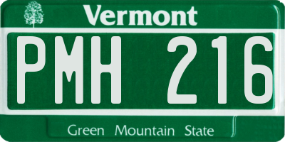 VT license plate PMH216