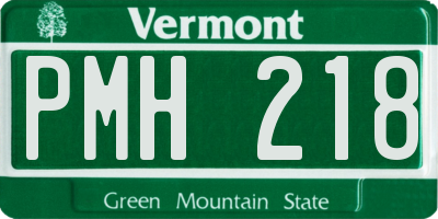 VT license plate PMH218