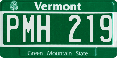VT license plate PMH219