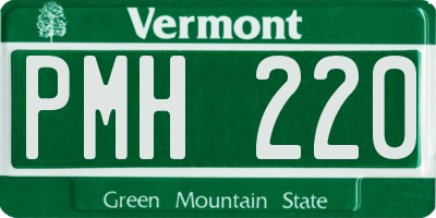 VT license plate PMH220