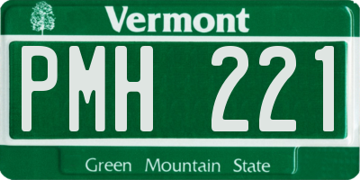 VT license plate PMH221