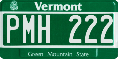 VT license plate PMH222