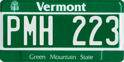 VT license plate PMH223
