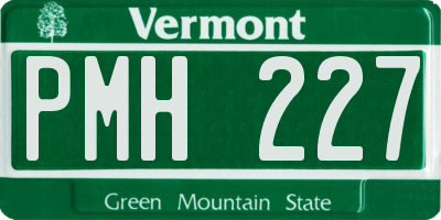 VT license plate PMH227