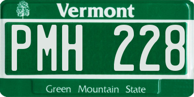 VT license plate PMH228