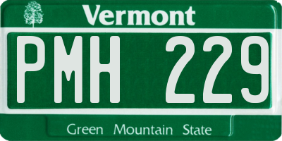 VT license plate PMH229