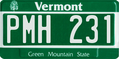 VT license plate PMH231