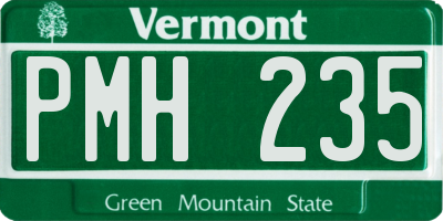 VT license plate PMH235