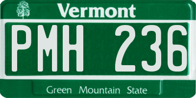 VT license plate PMH236