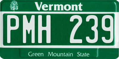 VT license plate PMH239