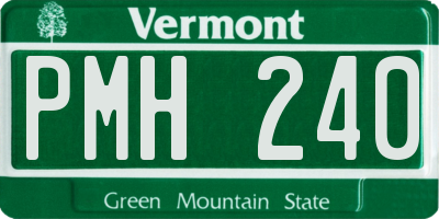 VT license plate PMH240