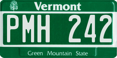 VT license plate PMH242