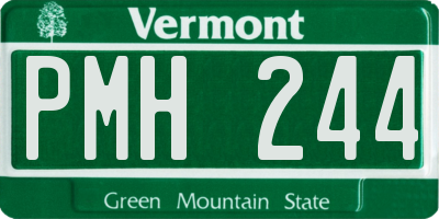 VT license plate PMH244