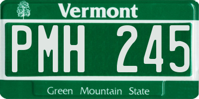 VT license plate PMH245