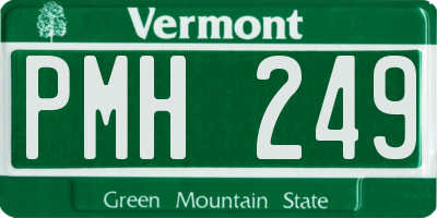 VT license plate PMH249