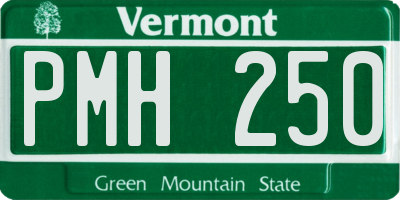 VT license plate PMH250