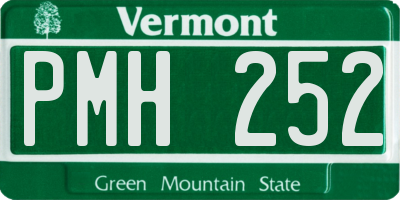 VT license plate PMH252