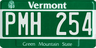 VT license plate PMH254