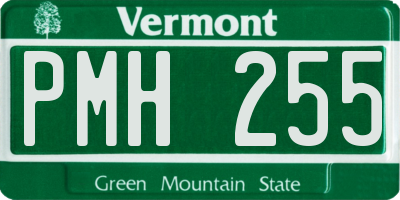 VT license plate PMH255