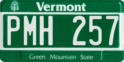 VT license plate PMH257
