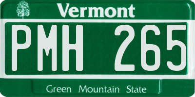 VT license plate PMH265