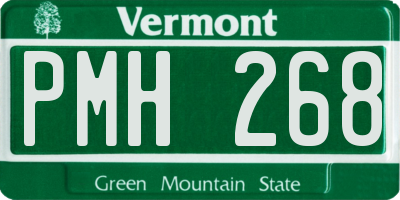 VT license plate PMH268
