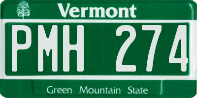VT license plate PMH274