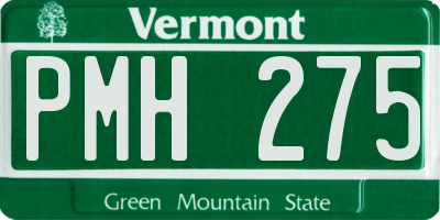 VT license plate PMH275