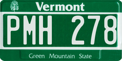 VT license plate PMH278