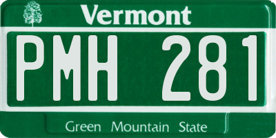 VT license plate PMH281