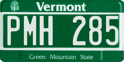 VT license plate PMH285
